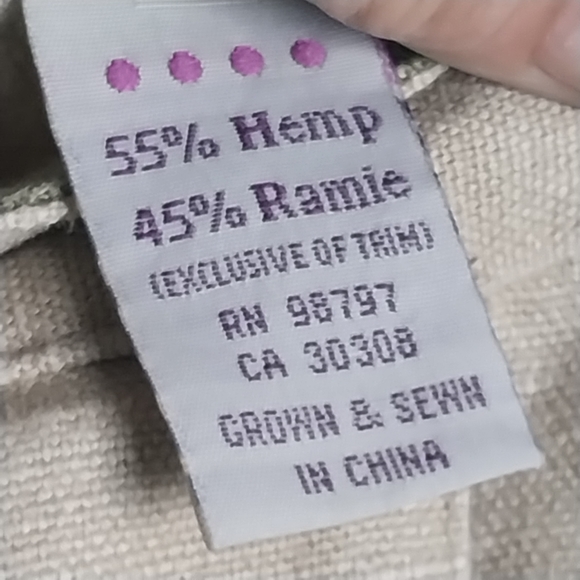 Hemp Cargo Midi Skirt Natural Beige Shell Button Slubbed Fabric M Of the Earth - Picture 6 of 9